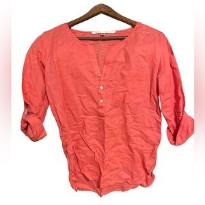 Max Studio Women’s Coral Button-Up Top